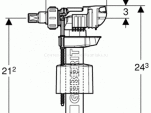 Впускной клапан с боковым подключение для унитаза Laufen 8958950000001